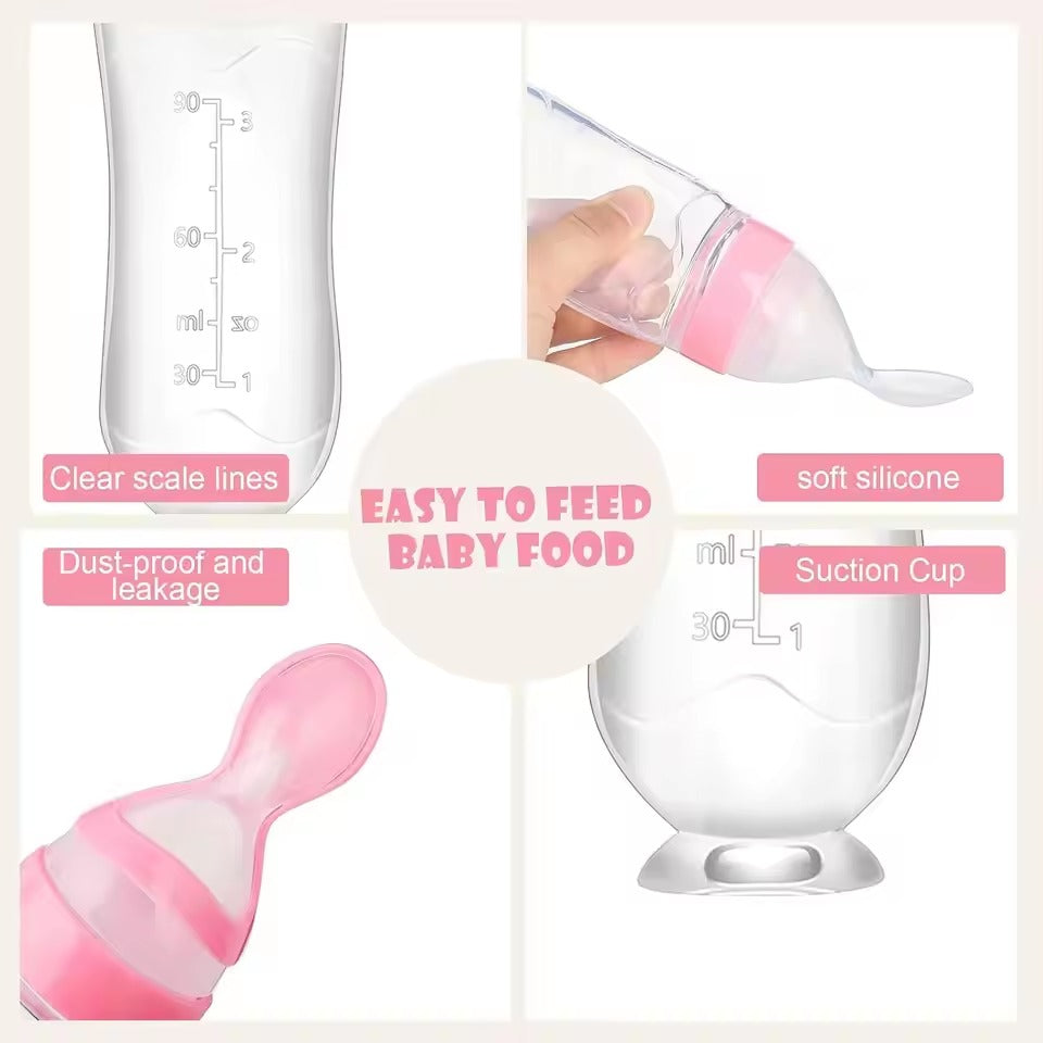 Silicone Baby Feeding Spoons – Easy Squeeze Food Dispenser