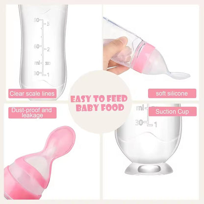Silicone Baby Feeding Spoons – Easy Squeeze Food Dispenser