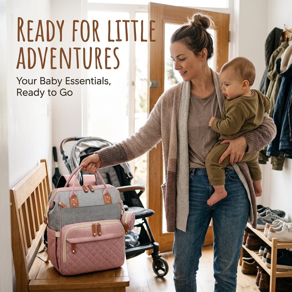 3-in-1 Diaper Bag Backpack – With Foldable Changing Station