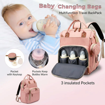 3-in-1 Diaper Bag Backpack – With Foldable Changing Station