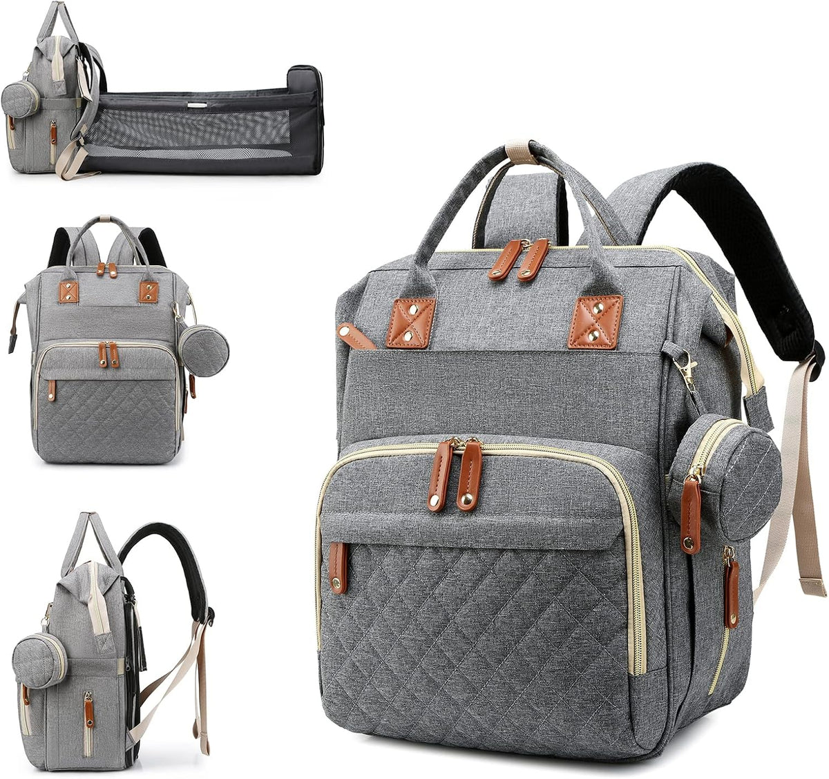 3-in-1 Diaper Bag Backpack – With Foldable Changing Station