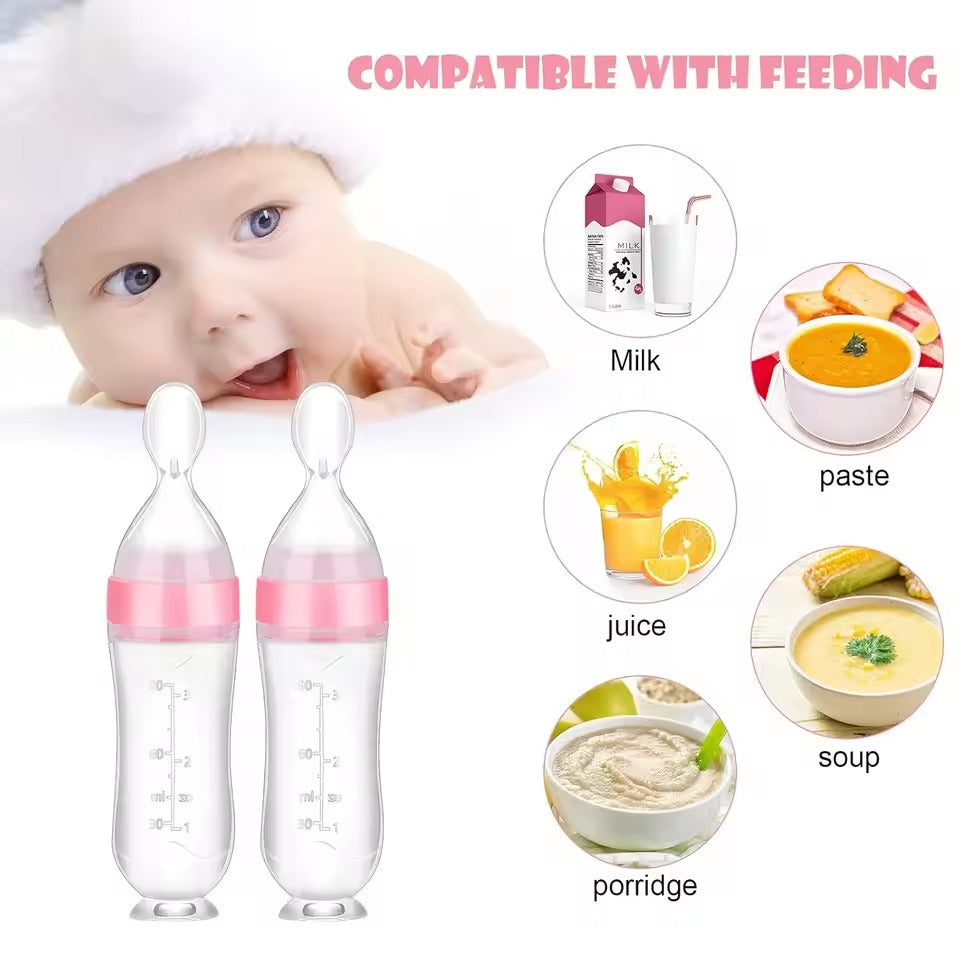 Silicone Baby Feeding Spoons – Easy Squeeze Food Dispenser