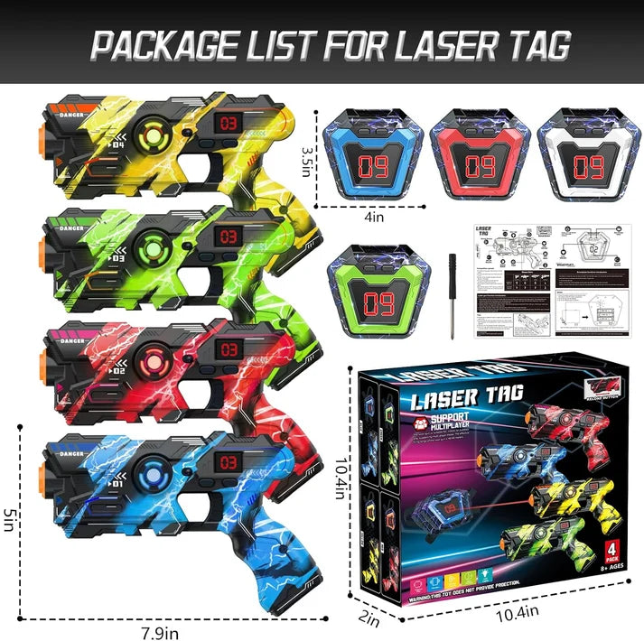 ArenaX Laser Tag Set | Blasters & Sensor Vests for Indoor and Outdoor Play