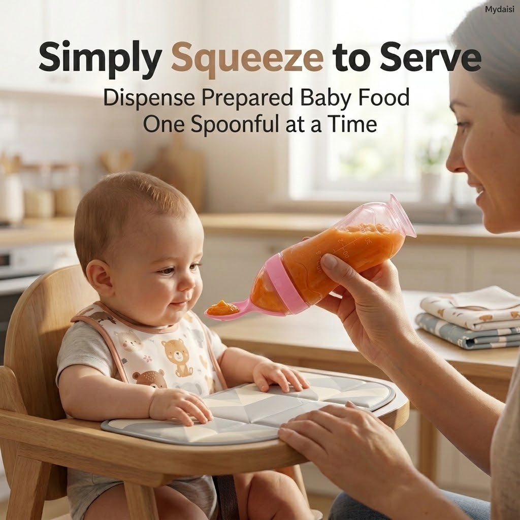 Silicone Baby Feeding Spoons – Easy Squeeze Food Dispenser