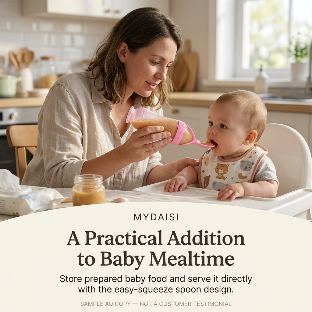 Silicone Baby Feeding Spoons – Easy Squeeze Food Dispenser
