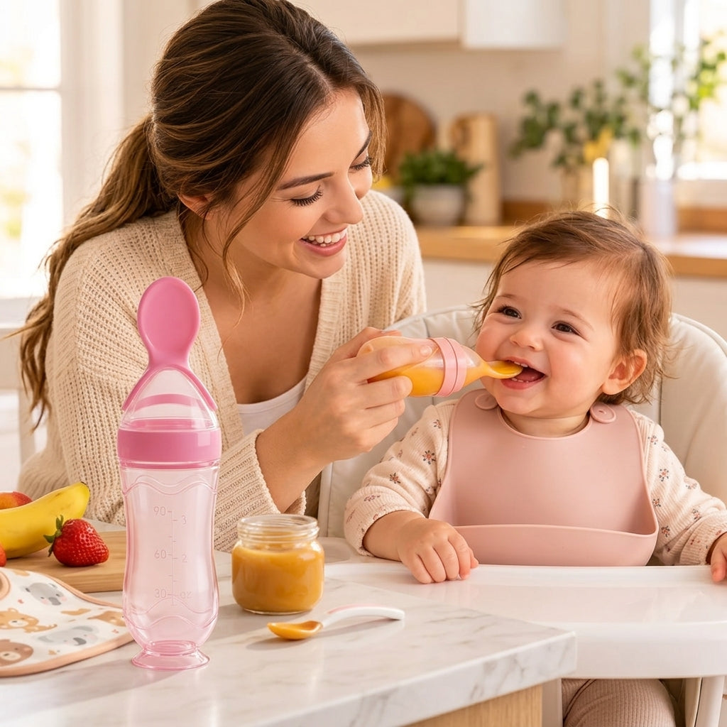 Silicone Baby Feeding Spoons – Easy Squeeze Food Dispenser
