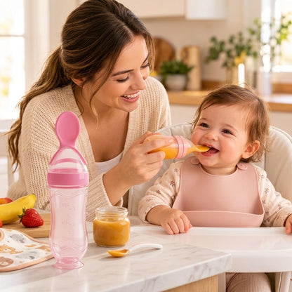 Silicone Baby Feeding Spoons – Easy Squeeze Food Dispenser