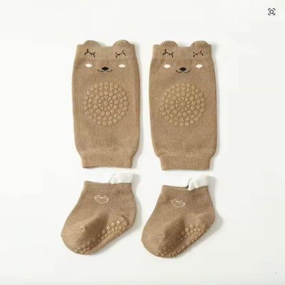 Non-Slip Baby Crawling Set – Soft Knee Pads and Grip Socks