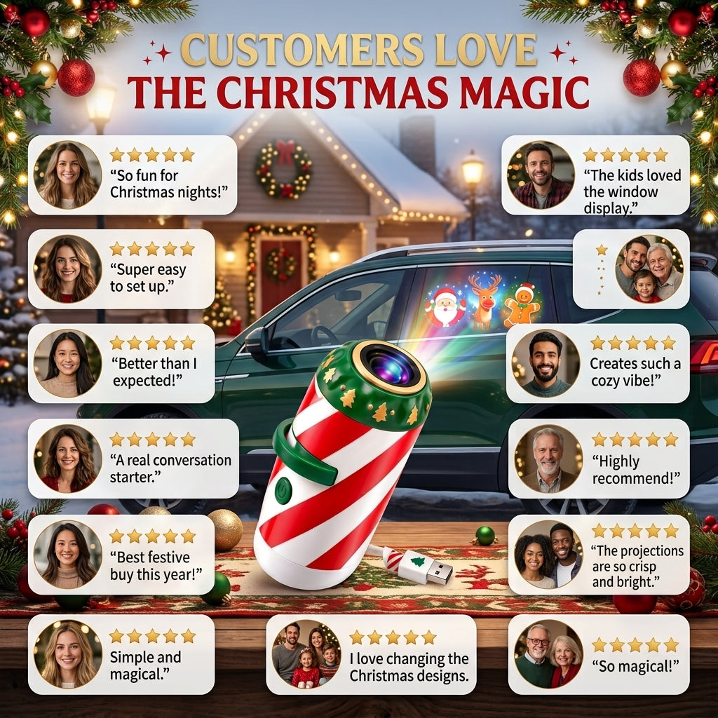 Christmas Car Projector | 24 Festive Window Designs