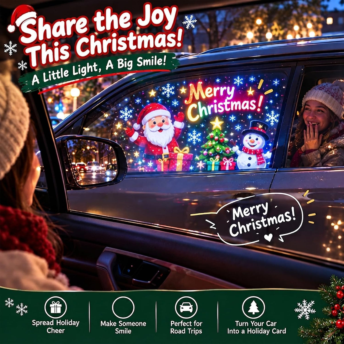 Christmas Car Projector | 24 Festive Window Designs