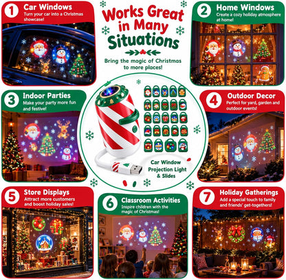 Christmas Car Projector | 24 Festive Window Designs
