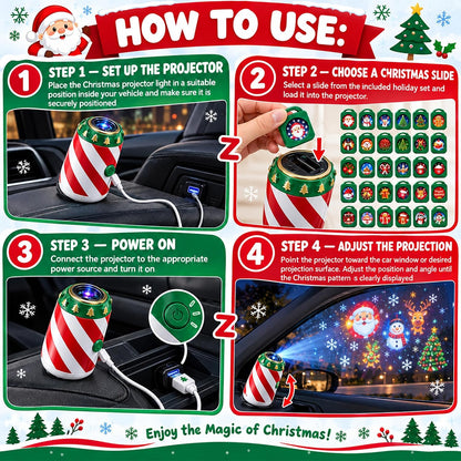 Christmas Car Projector | 24 Festive Window Designs
