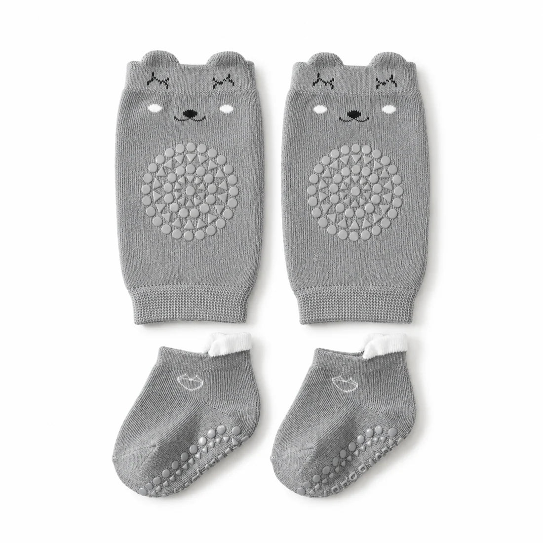 Non-Slip Baby Crawling Set – Soft Knee Pads and Grip Socks