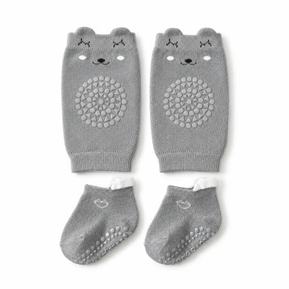 Non-Slip Baby Crawling Set – Soft Knee Pads and Grip Socks