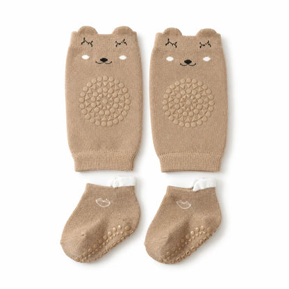 Non-Slip Baby Crawling Set – Soft Knee Pads and Grip Socks
