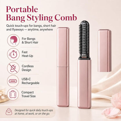 Portable Wireless Hair Styling Comb – Smooth Hair Anytime, Anywhere