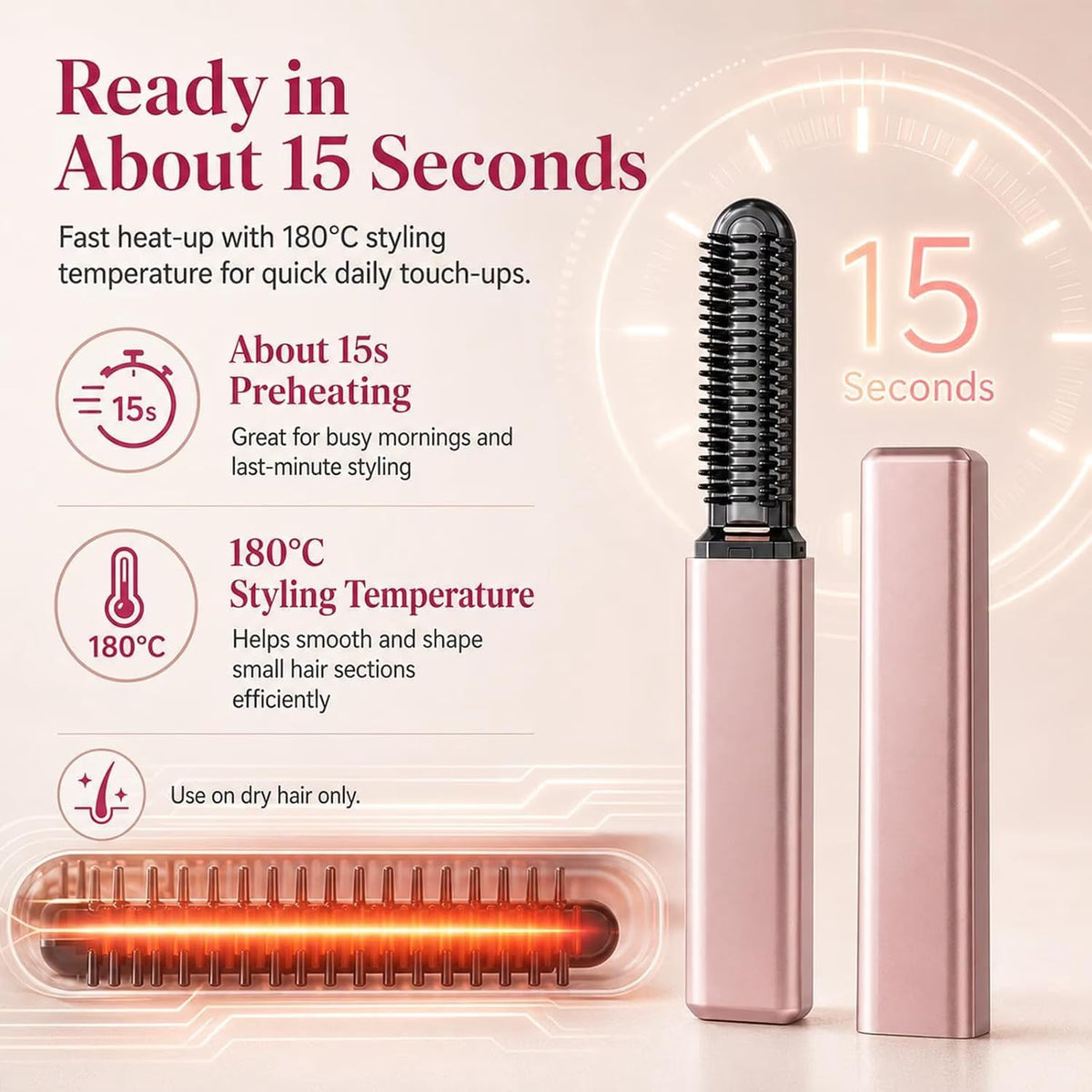 Portable Wireless Hair Styling Comb – Smooth Hair Anytime, Anywhere