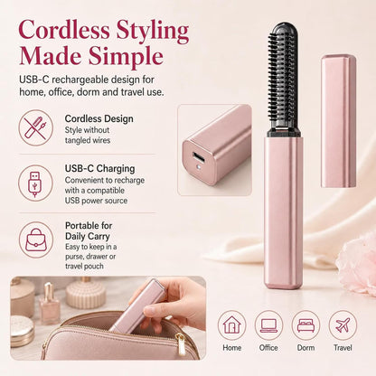 Portable Wireless Hair Styling Comb – Smooth Hair Anytime, Anywhere