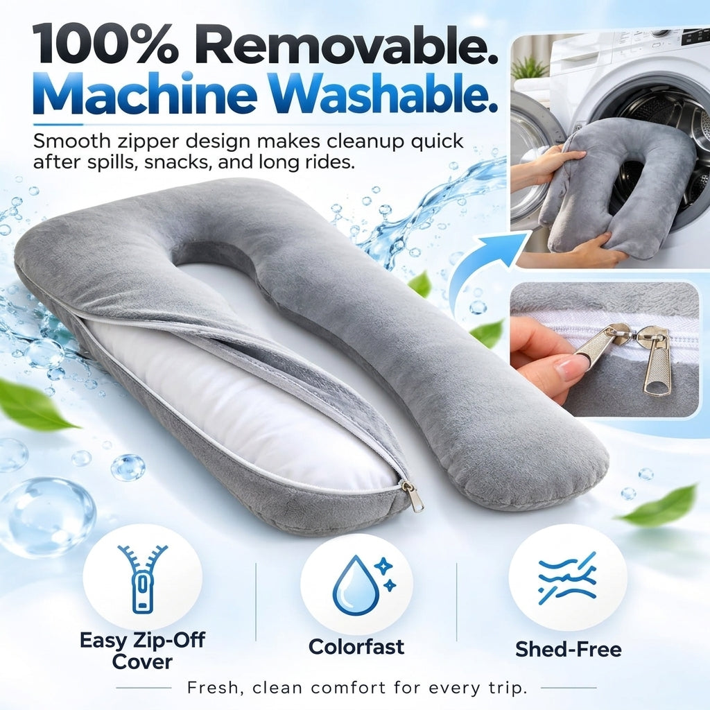 Road Trip Cloud Pillow – Soft U-Shape Car Cushion