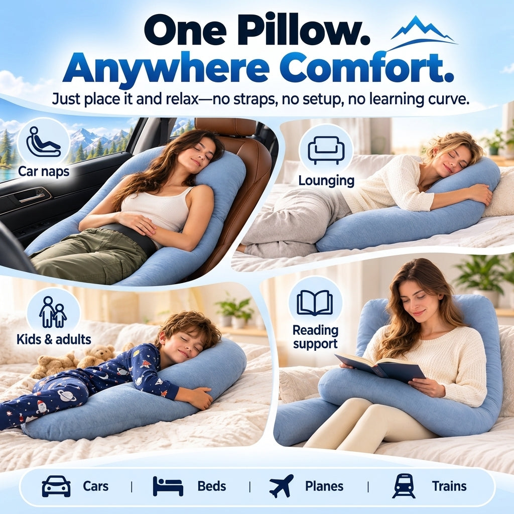 Road Trip Cloud Pillow – Soft U-Shape Car Cushion