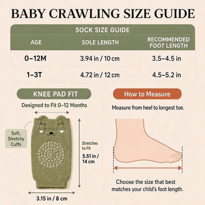 Non-Slip Baby Crawling Set – Soft Knee Pads and Grip Socks
