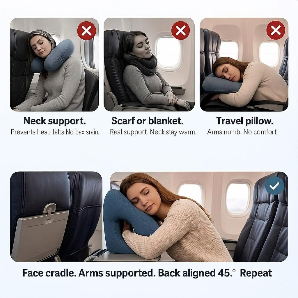 Inflatable Travel Pillow – Head and Arm Support for Long Journeys