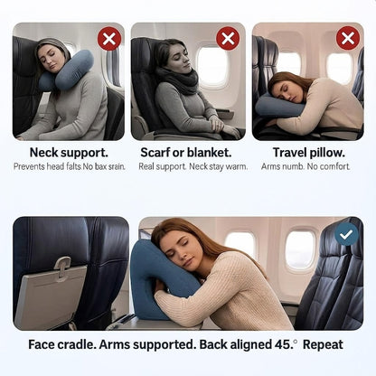 Inflatable Travel Pillow – Head and Arm Support for Long Journeys