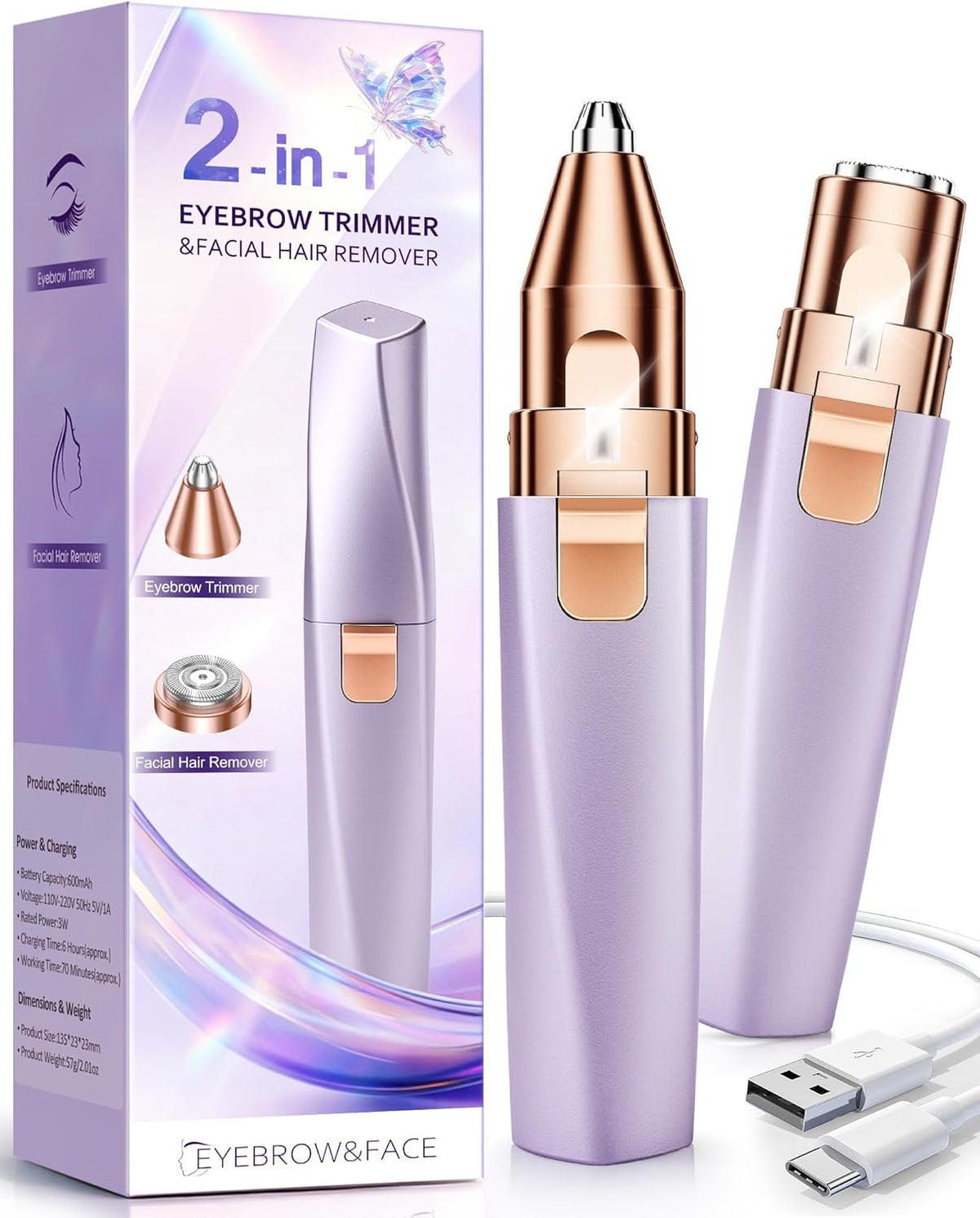 2-in-1 Facial & Eyebrow Trimmer