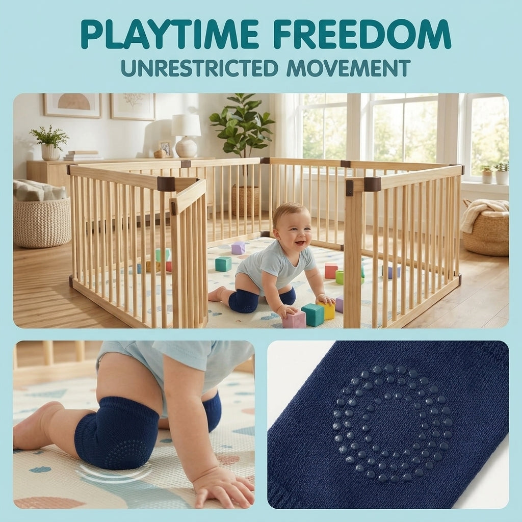 Non-Slip Baby Crawling Set – Soft Knee Pads and Grip Socks