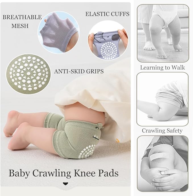 Non-Slip Baby Crawling Set – Soft Knee Pads and Grip Socks