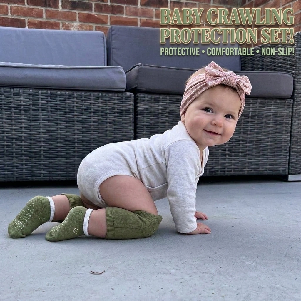 Non-Slip Baby Crawling Set – Soft Knee Pads and Grip Socks