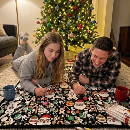 Christmas Coloring Blanket – Soft Fleece Colour-In Throw