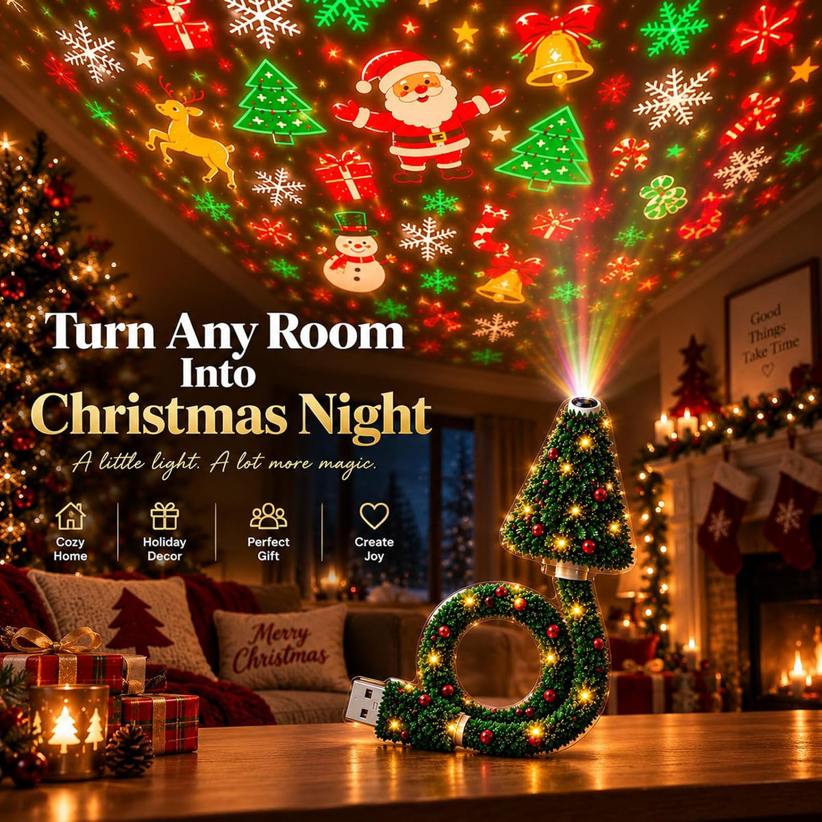 Christmas Projector Light | Turn Any Room Into Christmas Magic