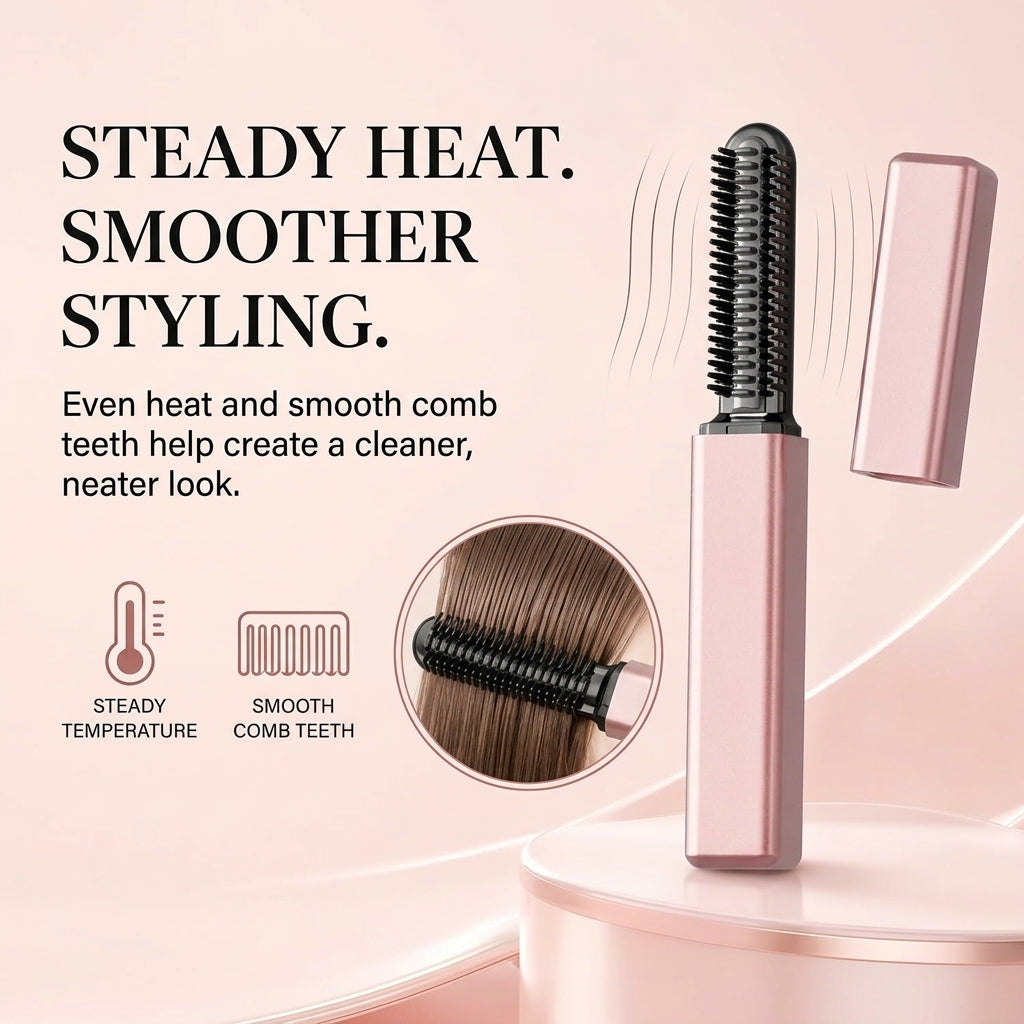 Portable Wireless Hair Styling Comb – Smooth Hair Anytime, Anywhere