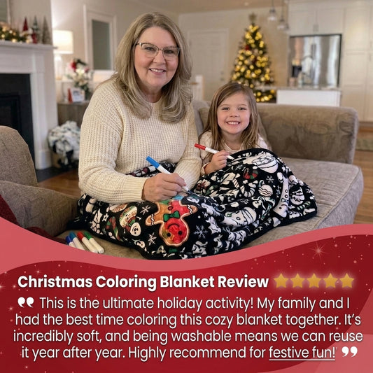 Christmas Coloring Blanket – Soft Fleece Colour-In Throw