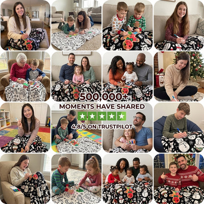 Christmas Coloring Blanket – Soft Fleece Colour-In Throw